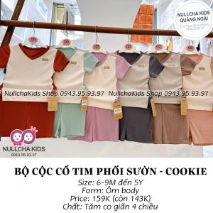 Bộ cộc tay cổ tim Cookie